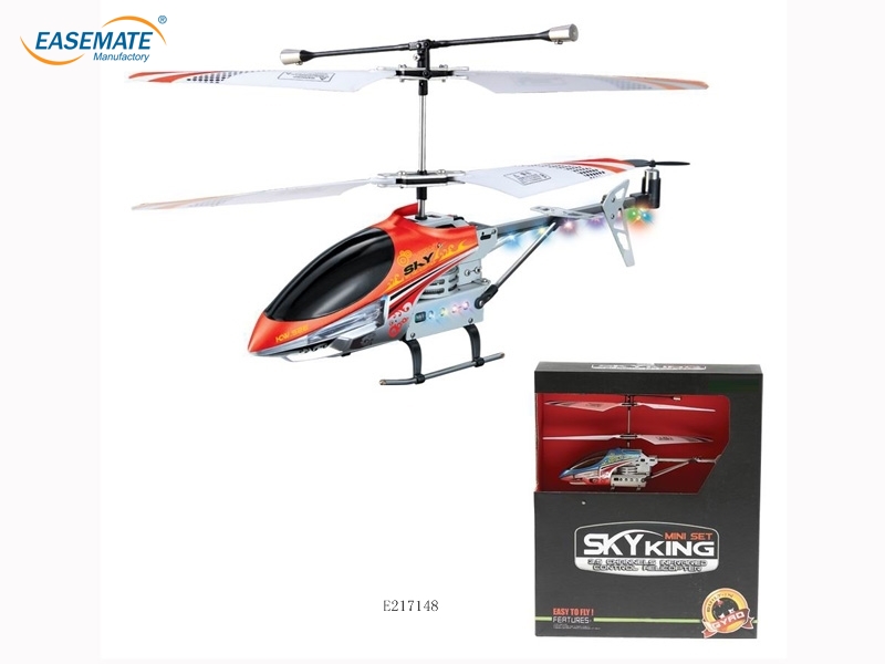 E217148 - Infrared light helicopter aluminum mini three links , with gyro ( red, blue )