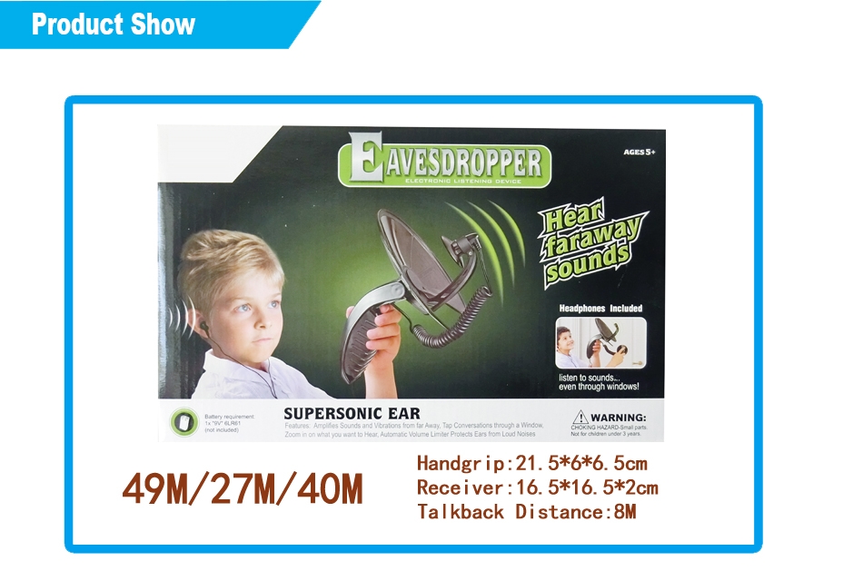 E38219 - Eavesdropper hand-held eavesdropper suppersonic ear Hearing Cutter Toys police toys