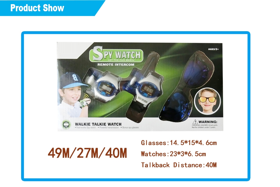 E38224 - Spy watch remote intercom with walkie talkie watch The police toys