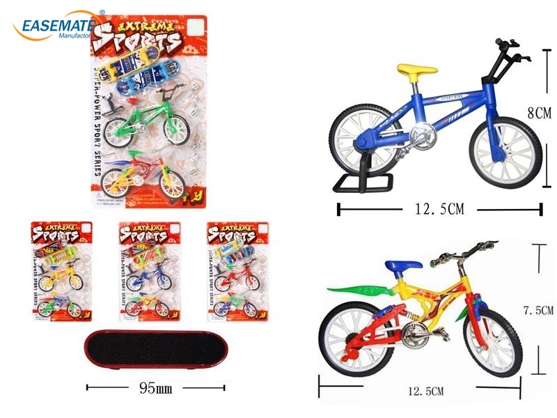 E493035 - Two bicycles with two skateboard