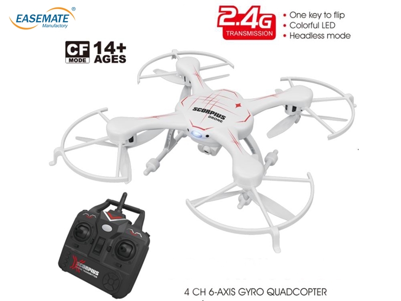 EA6599 - 4 channel remote control six axis aircraft (white \/ Black) with a 2 million pixel 720P camera