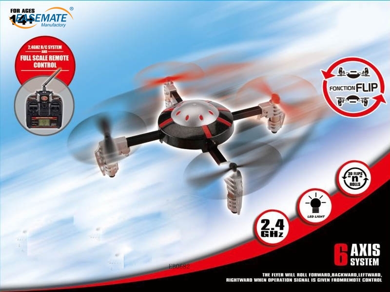 EB0682 - 2.4G Mini Four aircraft ( black )