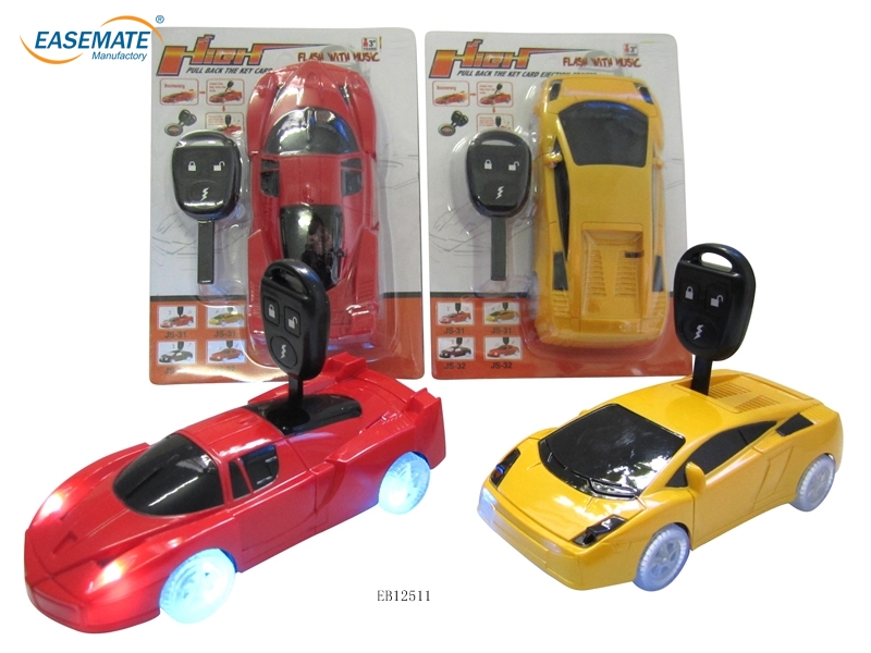 EB12511 - 1:30 electric car with key to start pull back toys car