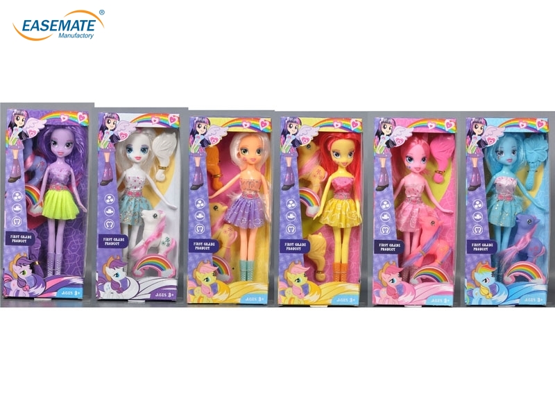 EB563398 - pony girl (9 -inch solid body body. equipped small Pegasus , combs, 6 asst )